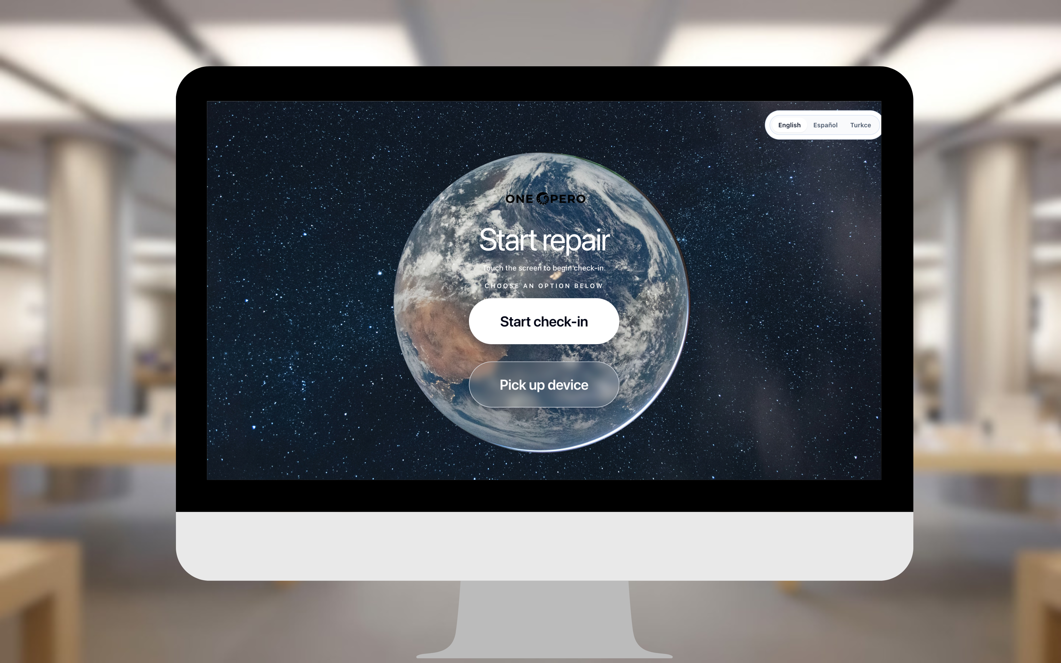 Fast Check-in kiosk interface