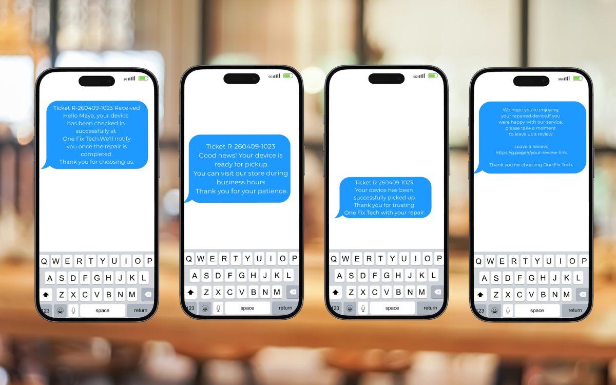 Customer SMS notifications preview